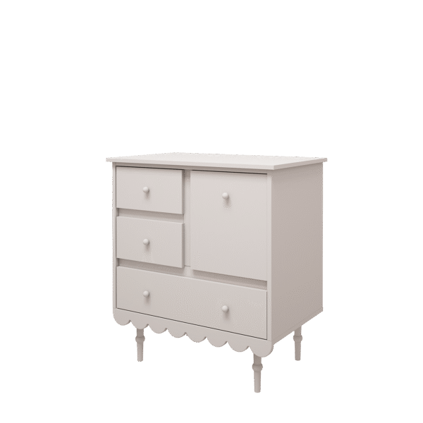 Babushka lühike kummut valge