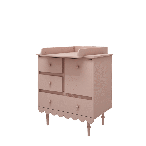 Babushka roosa mähkimislaud kummutile