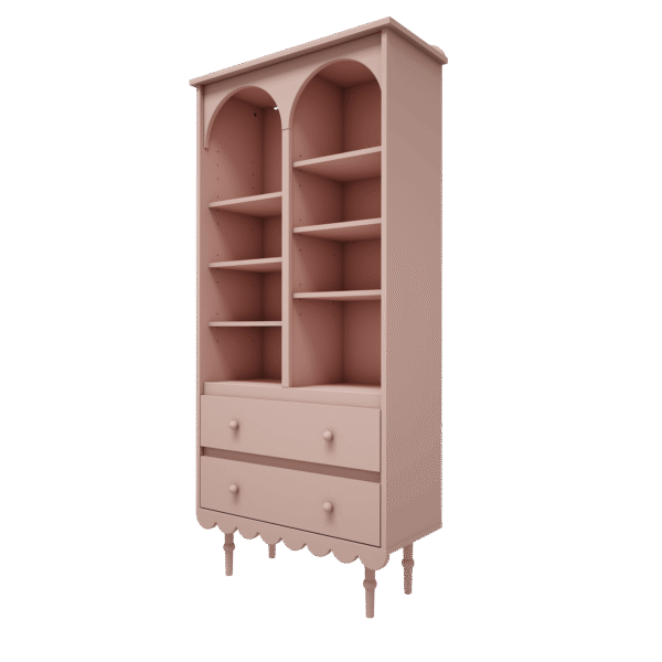 Babushka suur raamaturiiul roosa